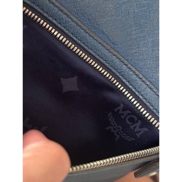 MCM Blue Leather Crossbody Bag With Adjustable Strap - Picture 5 of 8